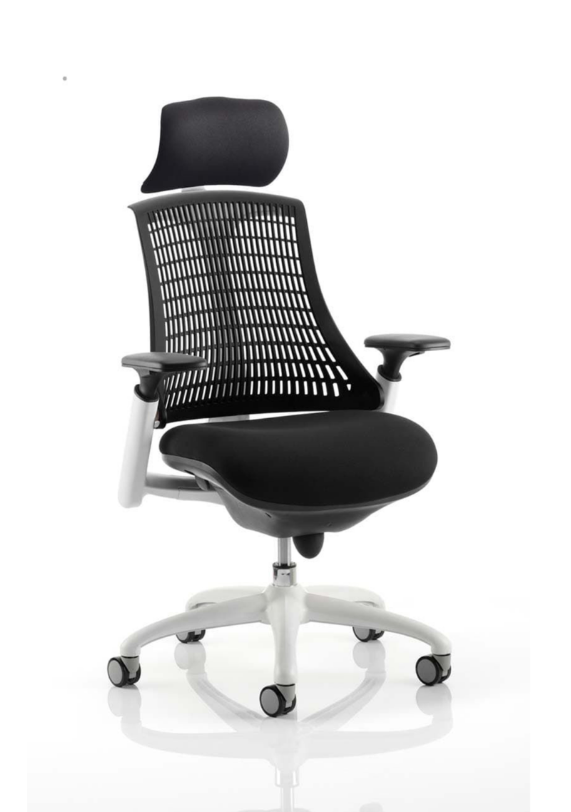Flex Medium Back White Frame Task Operator Office Chair with Arms - Image 2