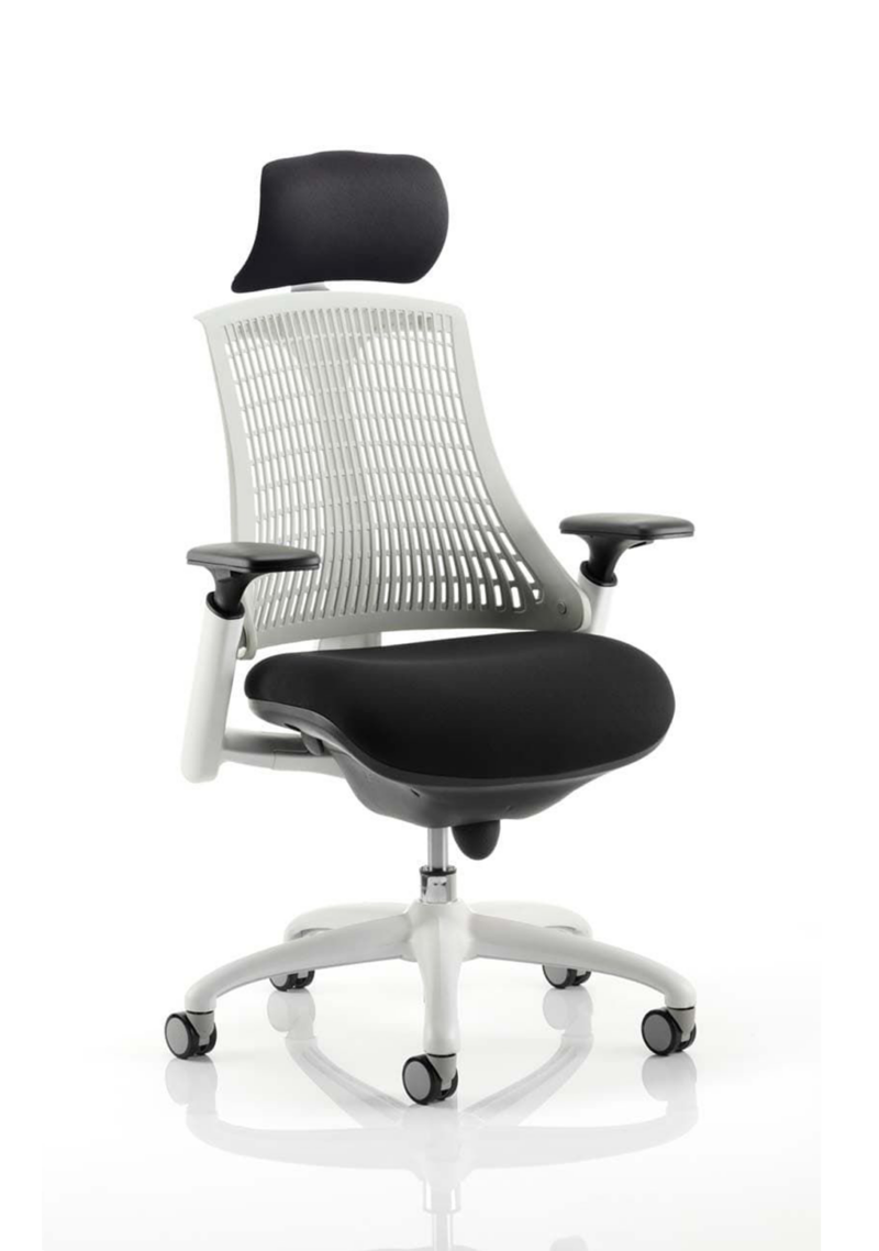 Flex Medium Back White Frame Task Operator Office Chair with Arms - Image 3