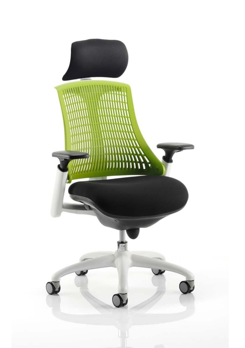 Flex Medium Back White Frame Task Operator Office Chair with Arms - Image 5