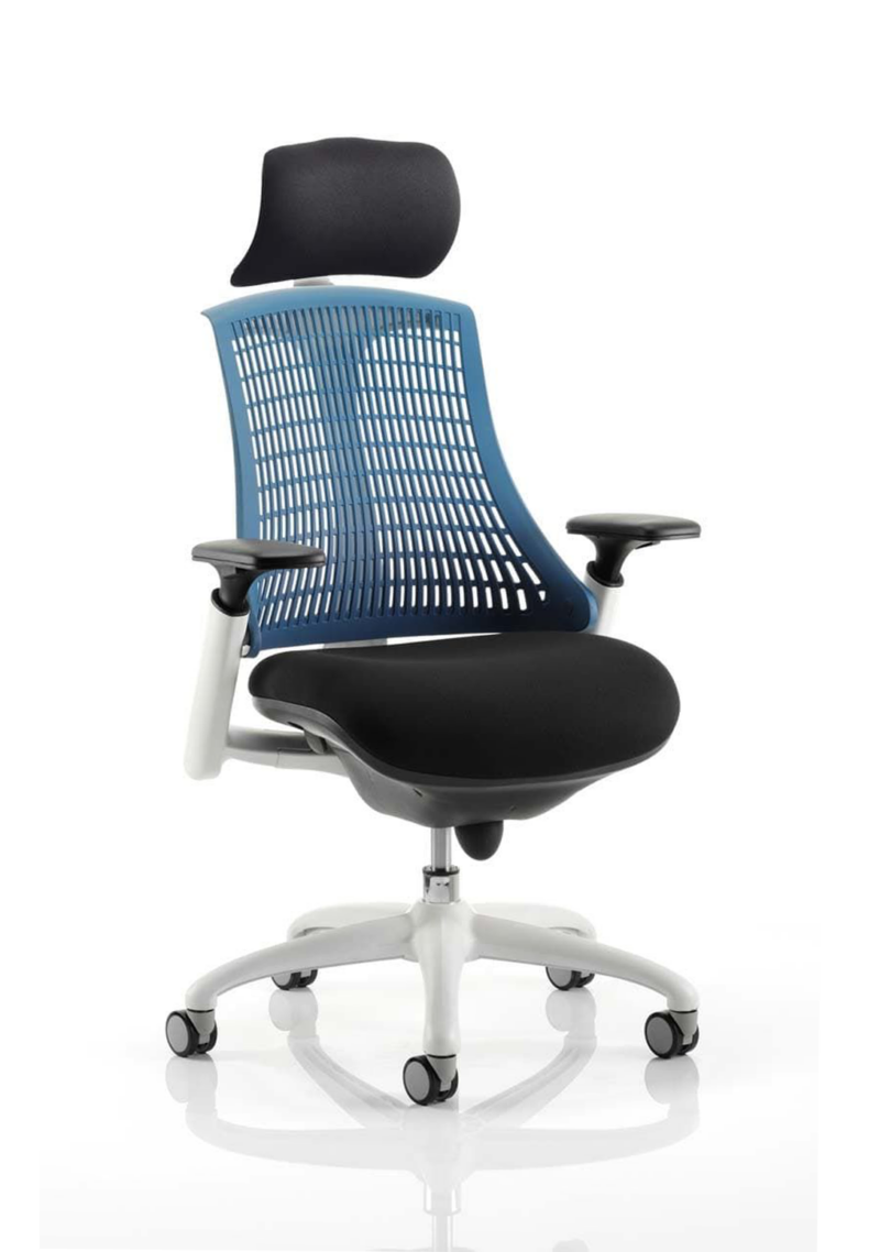 Flex Medium Back White Frame Task Operator Office Chair with Arms - Image 7