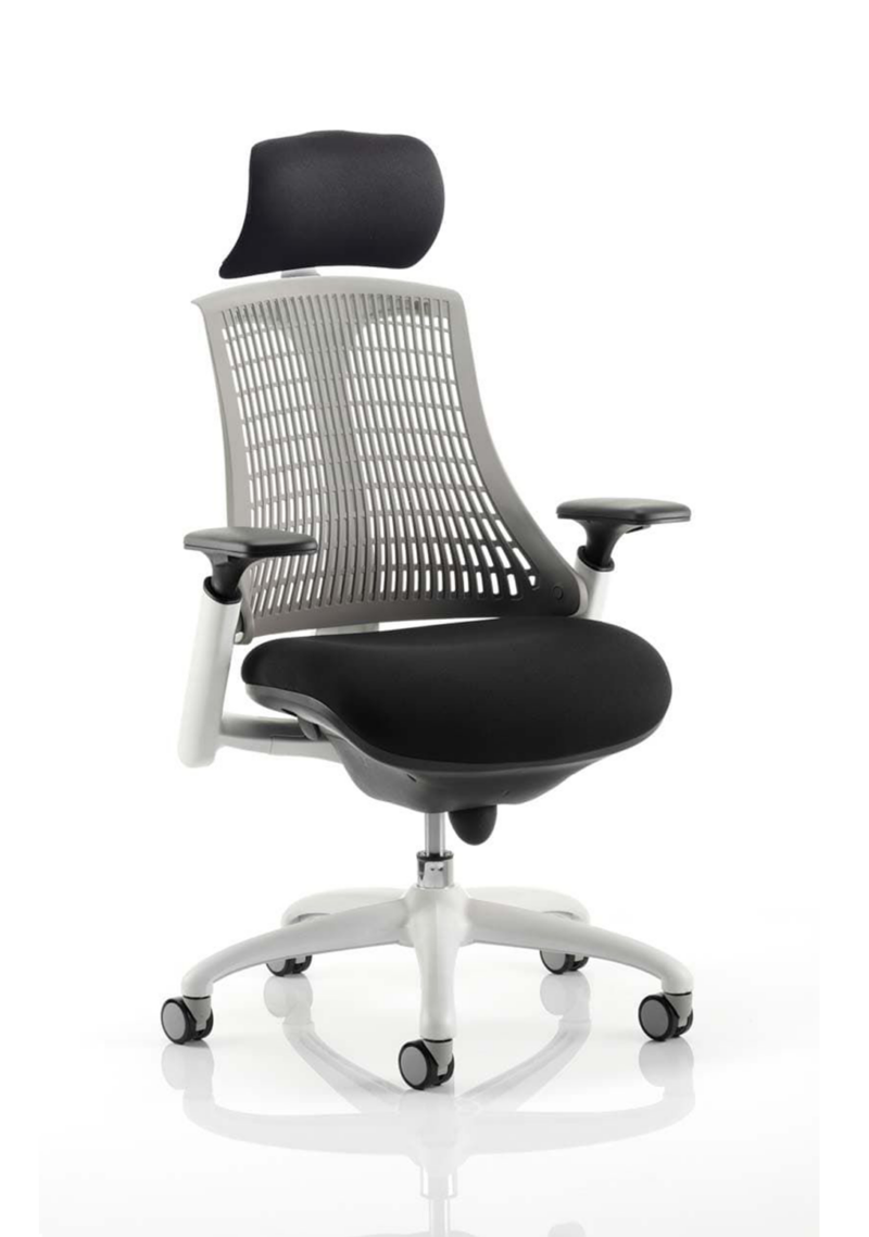 Flex Medium Back White Frame Task Operator Office Chair with Arms - Image 8