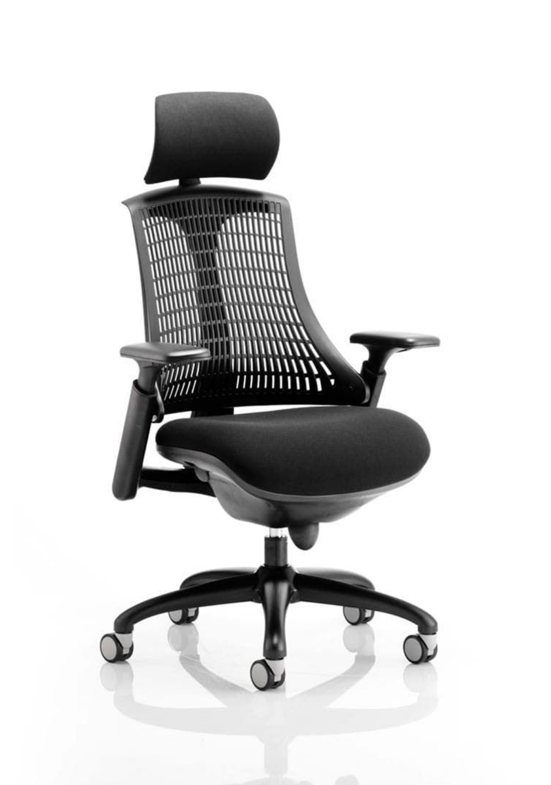 Flex Medium Back Black Frame Task Operator Office Chair with Arms - Image 10