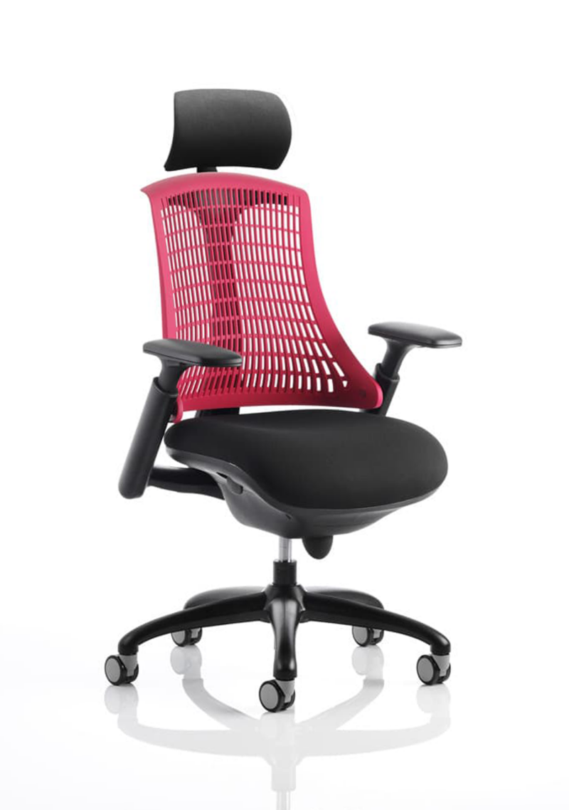 Flex Medium Back Black Frame Task Operator Office Chair with Arms - Image 16