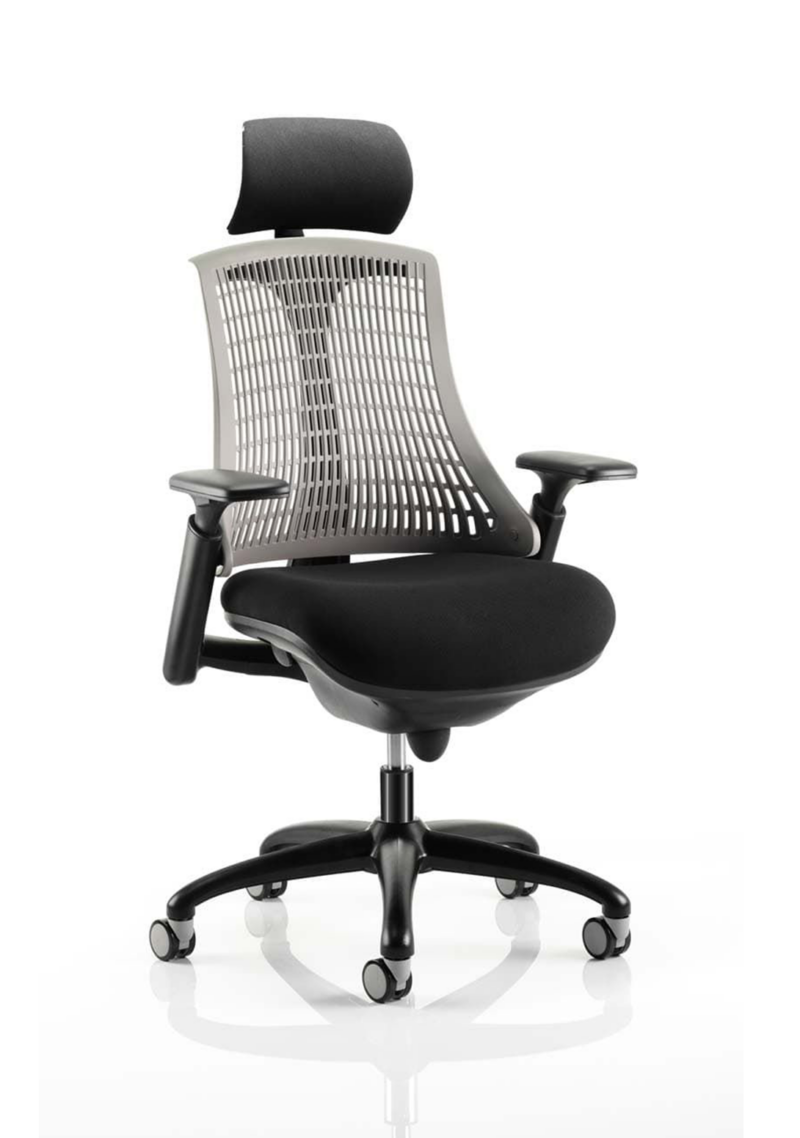 Flex Medium Back Black Frame Task Operator Office Chair with Arms - Image 14