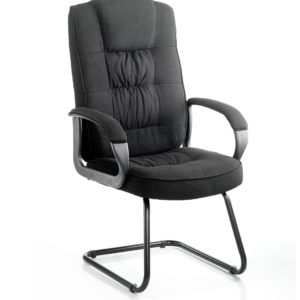 Moore Deluxe High Back Black Cantilever Visitor Chair with Arms - Image 3