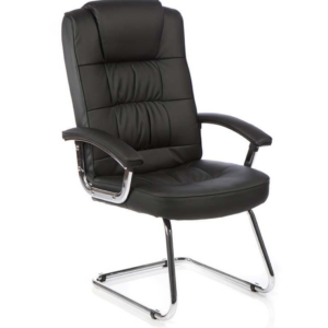 Moore Deluxe High Back Black Cantilever Visitor Chair with Arms - Image 2