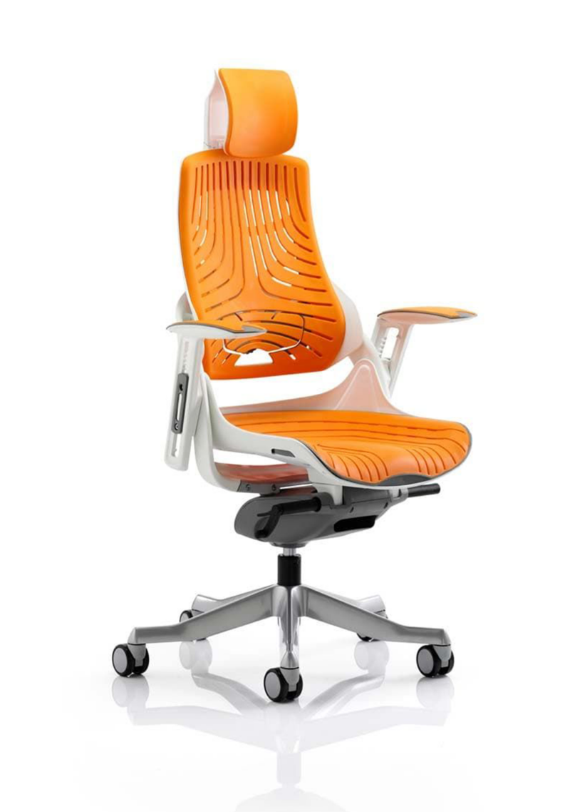 Zure High Back White Shell Executive Office Chair with Arms - Image 13