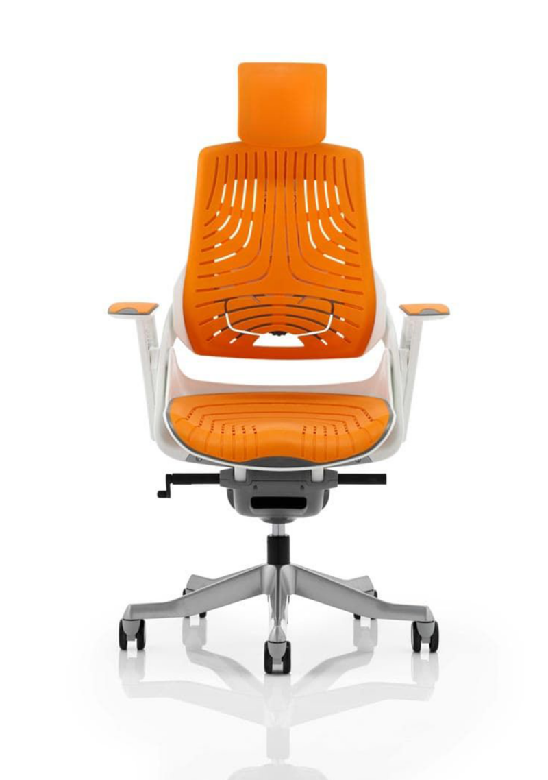 Zure High Back White Shell Executive Office Chair with Arms - Image 14