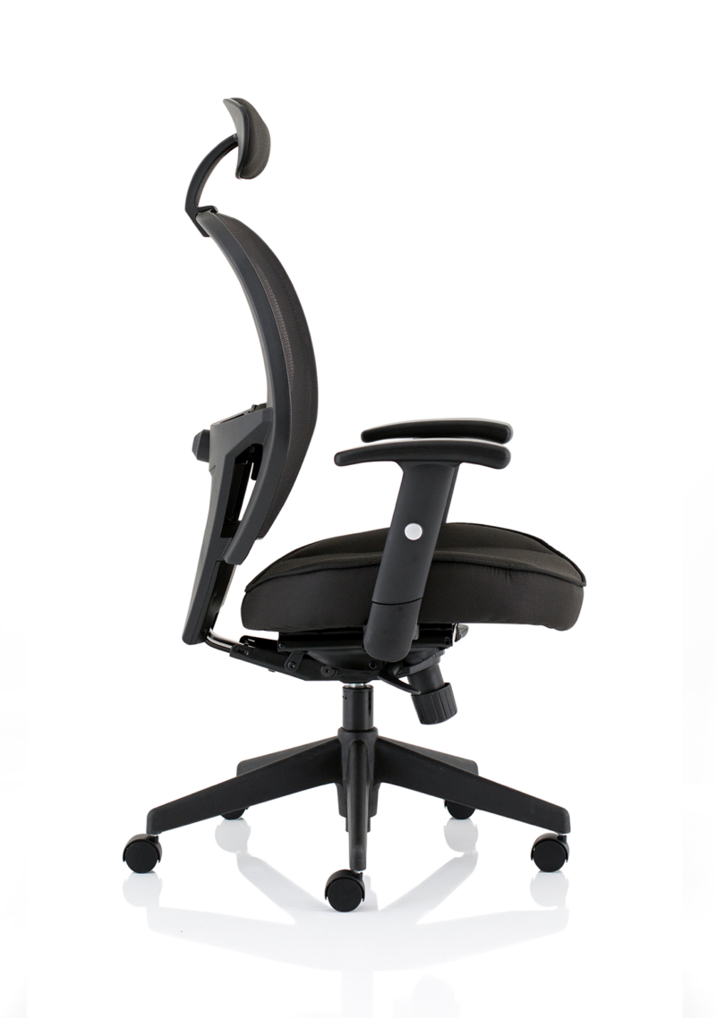 Denver High Mesh Back Black Task Operator Office Chair with Arms - Image 8