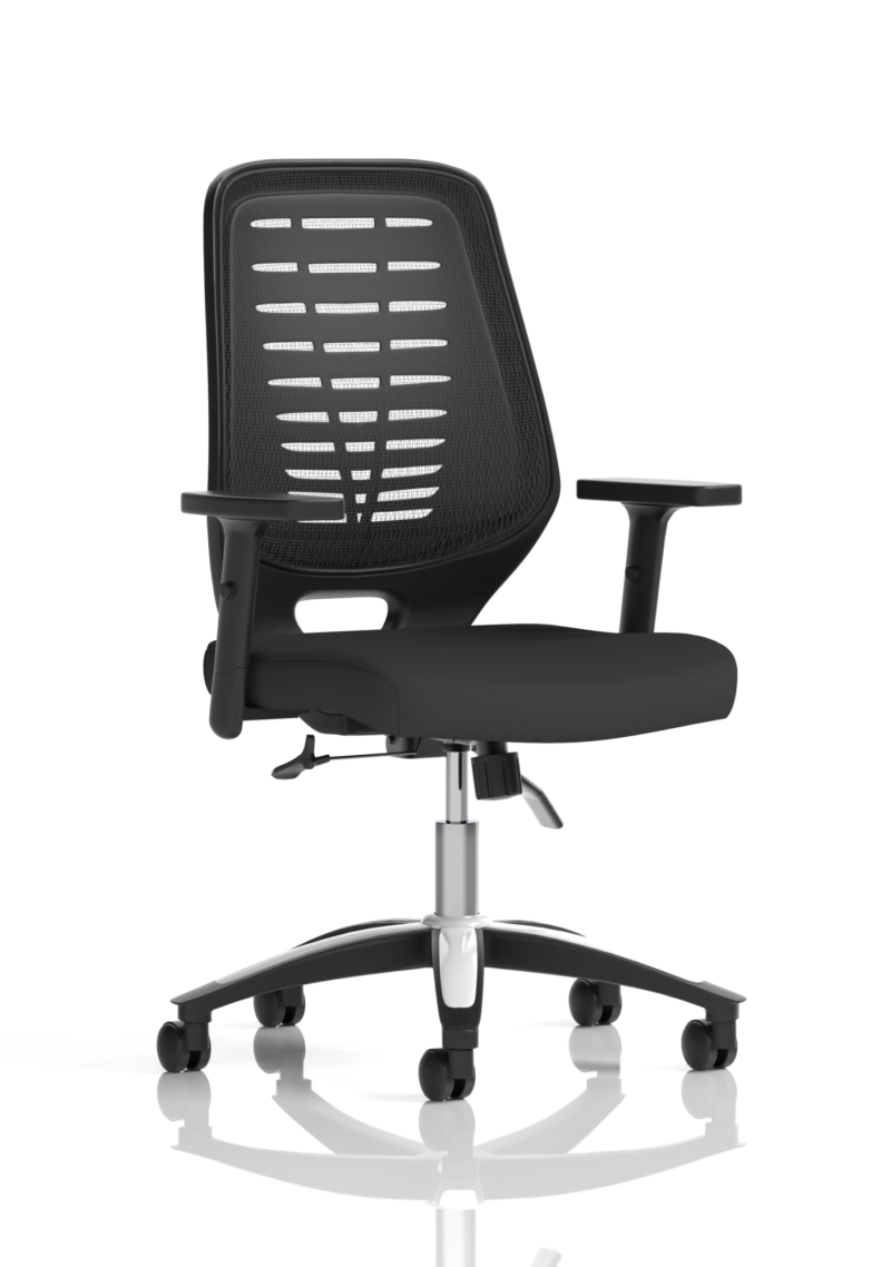 Relay Medium Mesh Back Task Operator Office Chair with Arms - Image 36