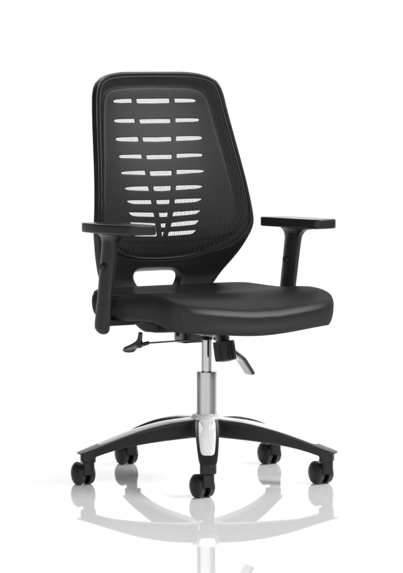 Relay Medium Mesh Back Task Operator Office Chair with Arms - Image 37