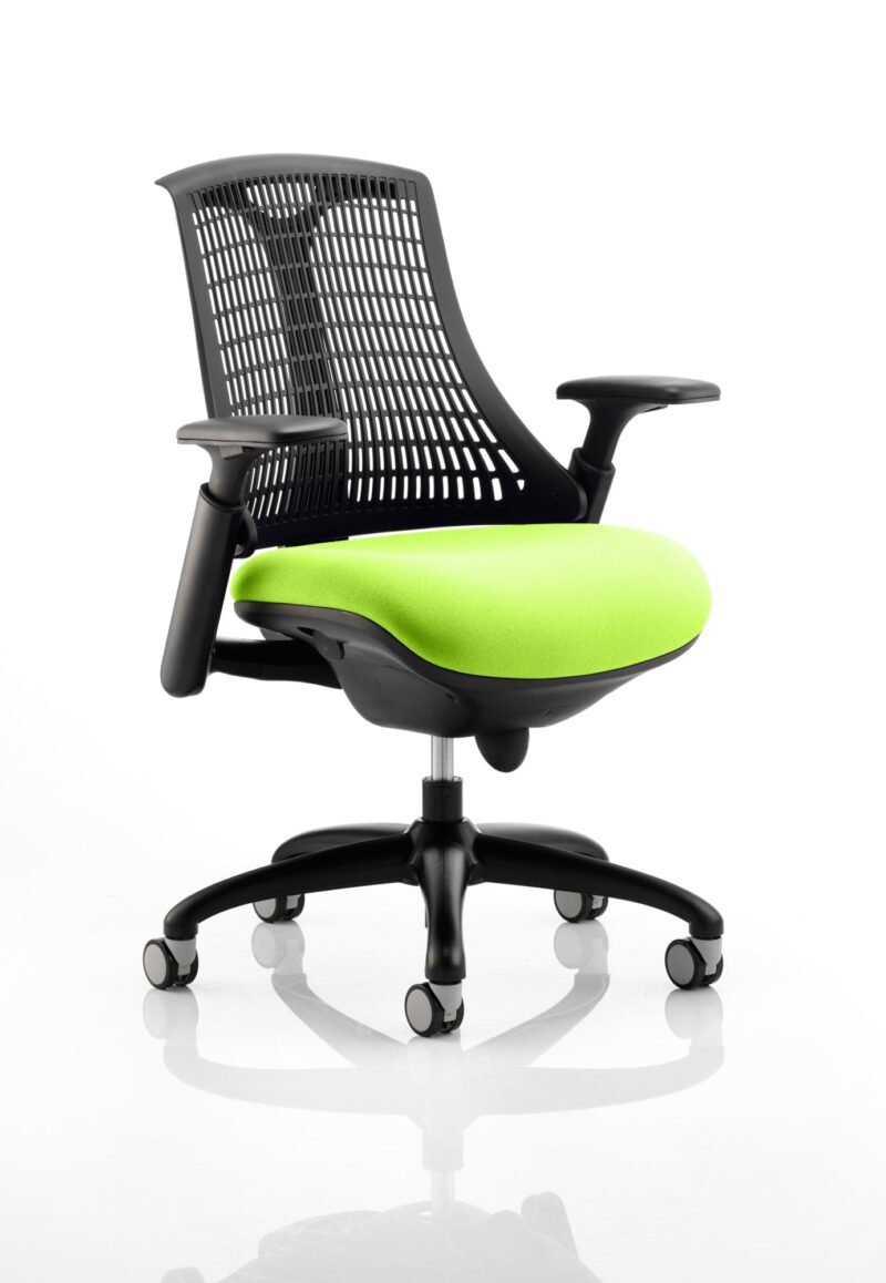 Flex Medium Back Black Frame Task Operator Office Chair with Arms - Image 20