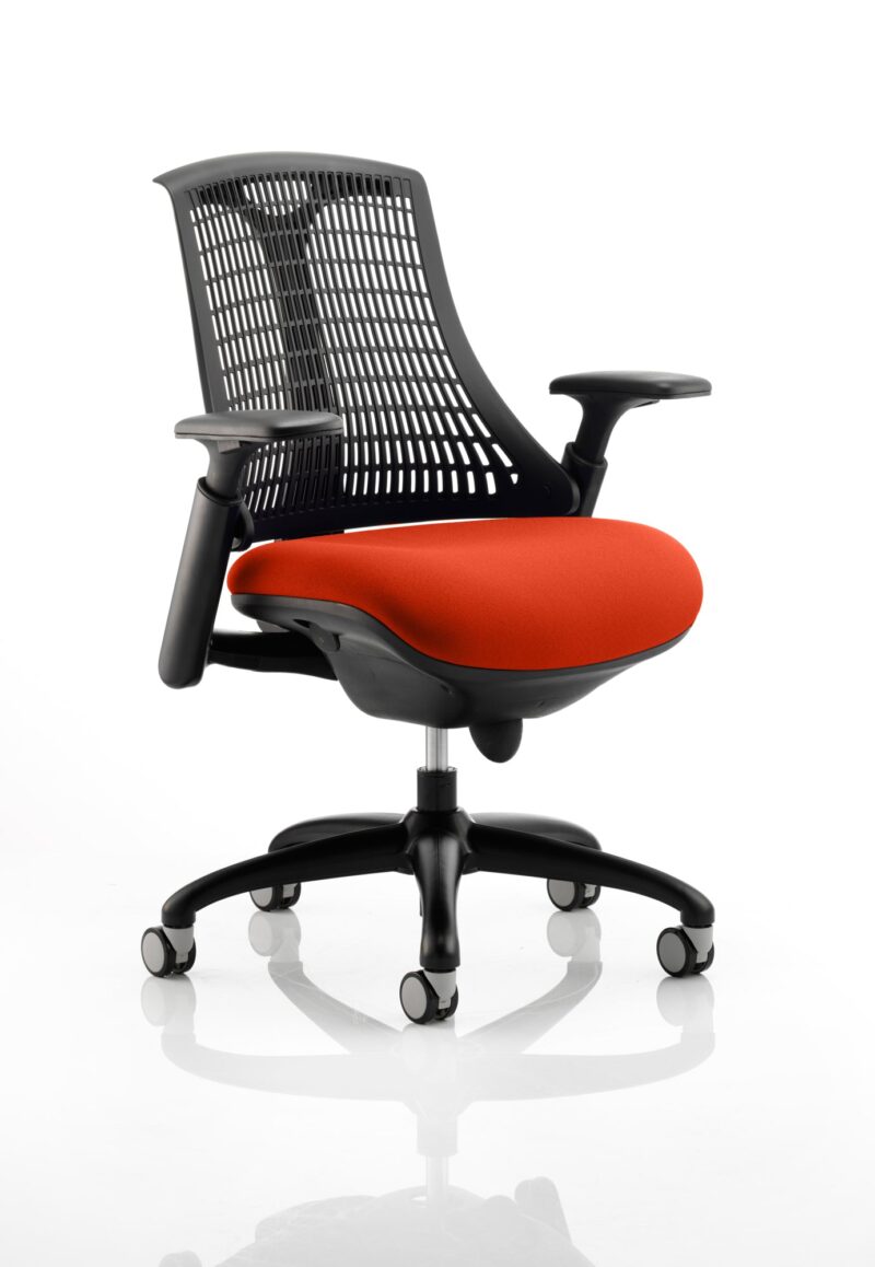 Flex Medium Back Black Frame Task Operator Office Chair with Arms - Image 23