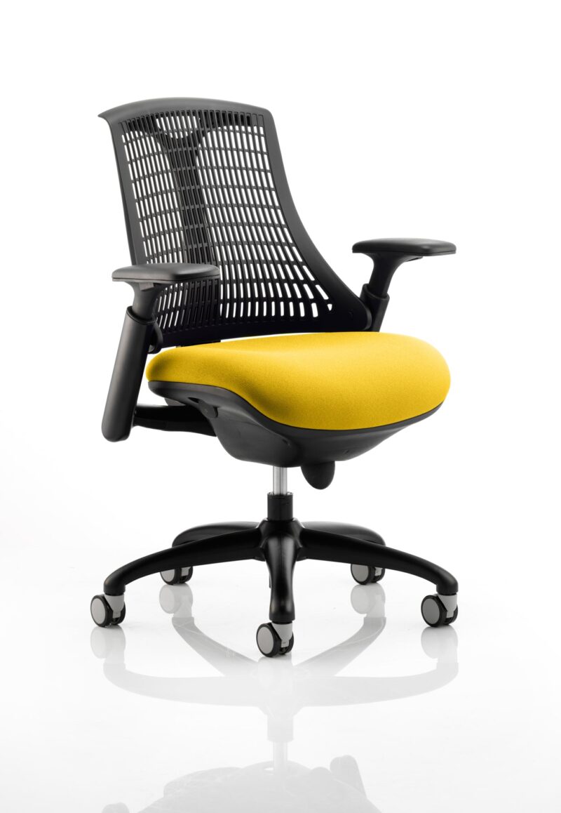 Flex Medium Back Black Frame Task Operator Office Chair with Arms - Image 21