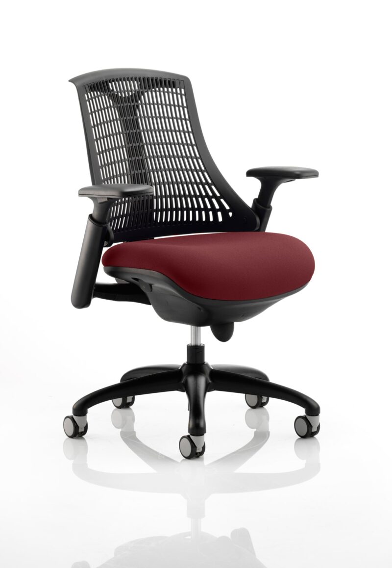 Flex Medium Back Black Frame Task Operator Office Chair with Arms - Image 18