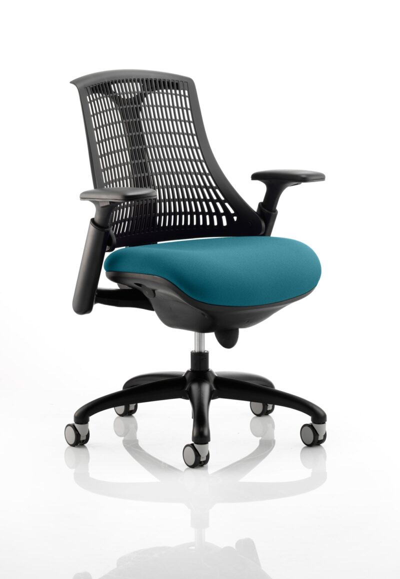 Flex Medium Back Black Frame Task Operator Office Chair with Arms - Image 19