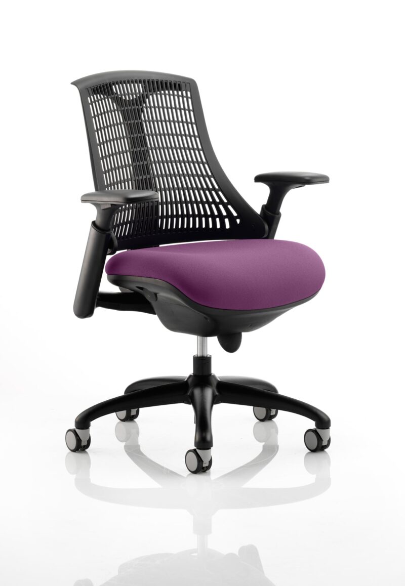 Flex Medium Back Black Frame Task Operator Office Chair with Arms - Image 24