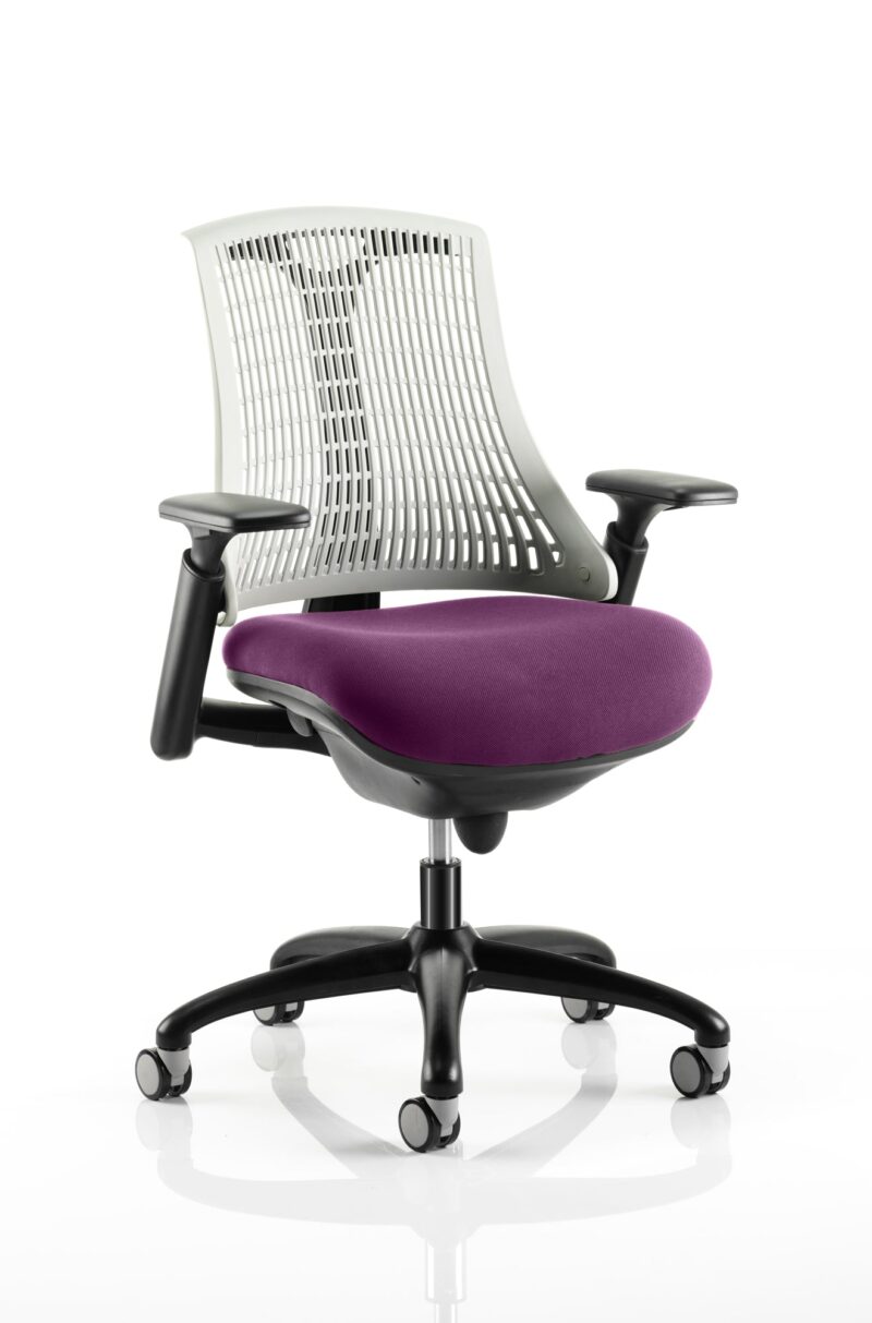 Flex Medium Back Black Frame Task Operator Office Chair with Arms - Image 32
