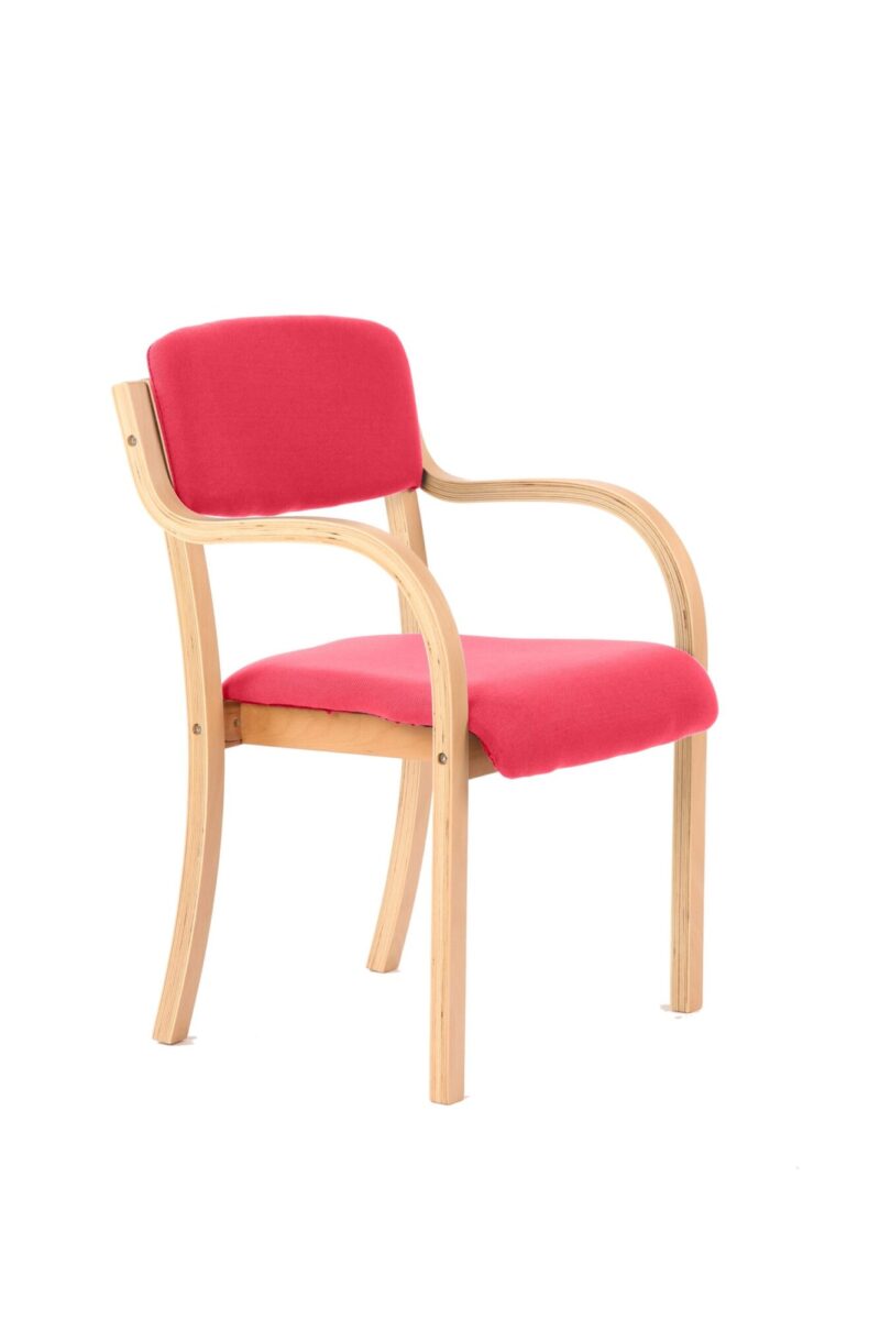 Madrid Wooden Frame Visitor Chair with Arms - Image 11