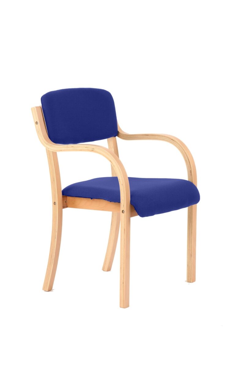Madrid Wooden Frame Visitor Chair with Arms - Image 13