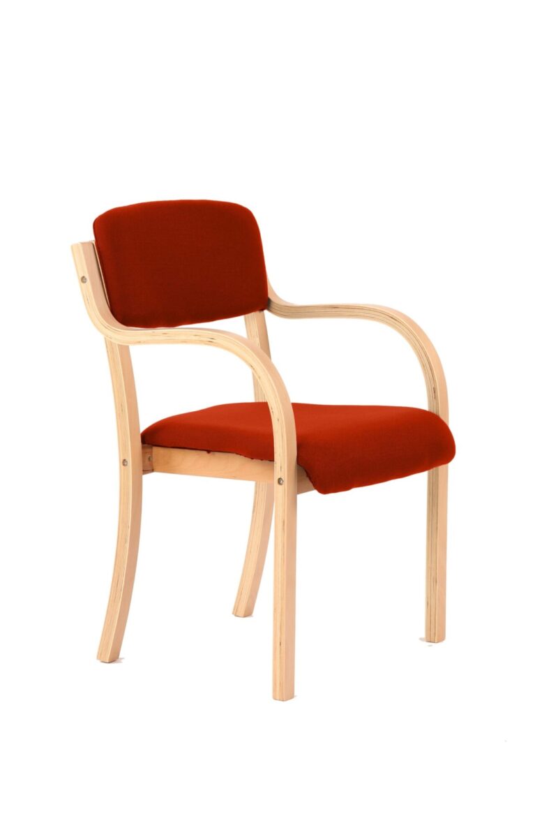Madrid Wooden Frame Visitor Chair with Arms - Image 14