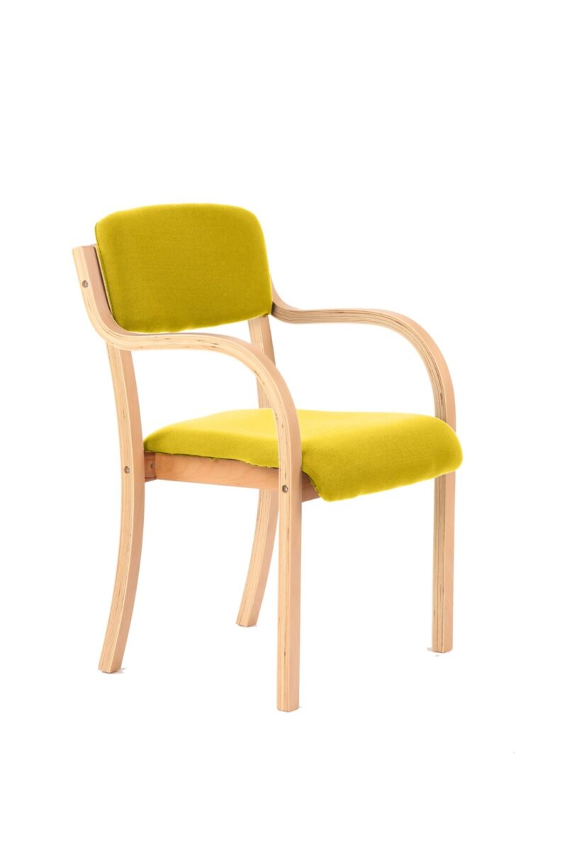 Madrid Wooden Frame Visitor Chair with Arms - Image 15