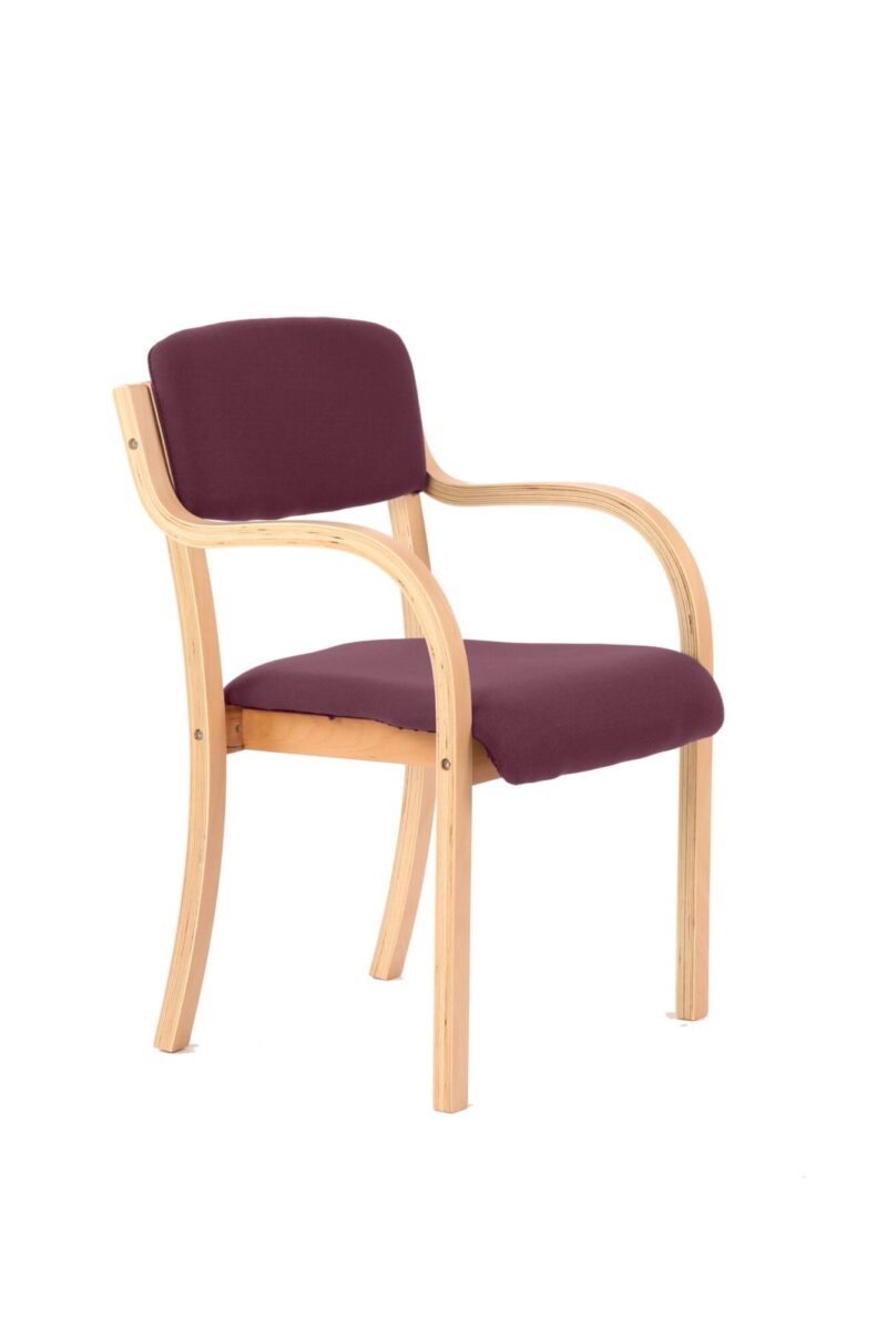 Madrid Wooden Frame Visitor Chair with Arms - Image 18