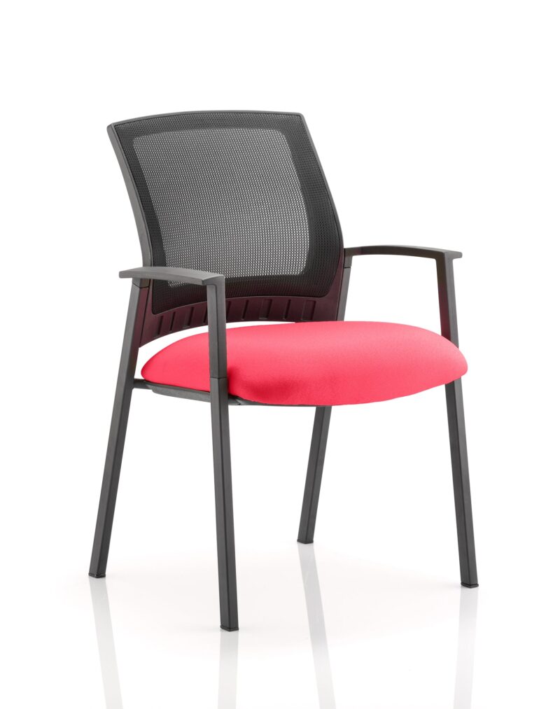 Metro Medium Mesh Back Stacking Visitor Chair with Arms - Image 5