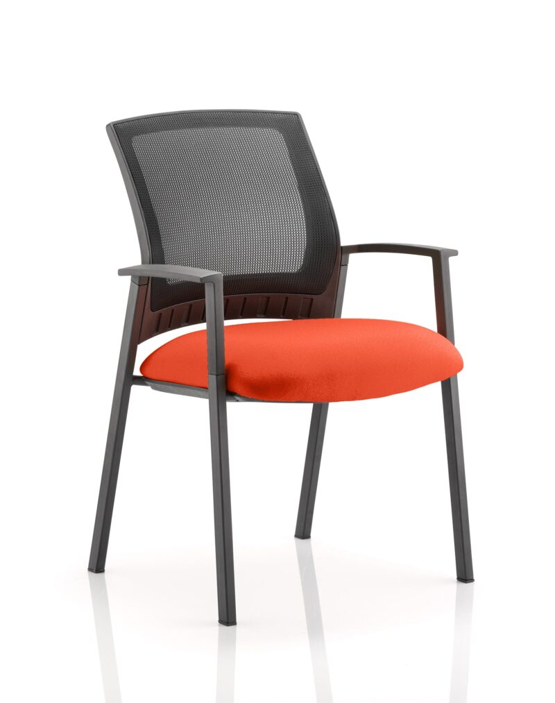 Metro Medium Mesh Back Stacking Visitor Chair with Arms - Image 11