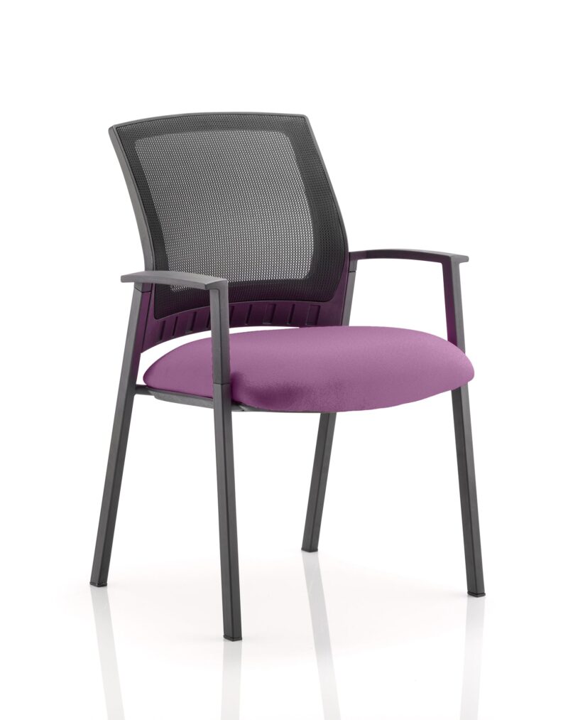 Metro Medium Mesh Back Stacking Visitor Chair with Arms - Image 12