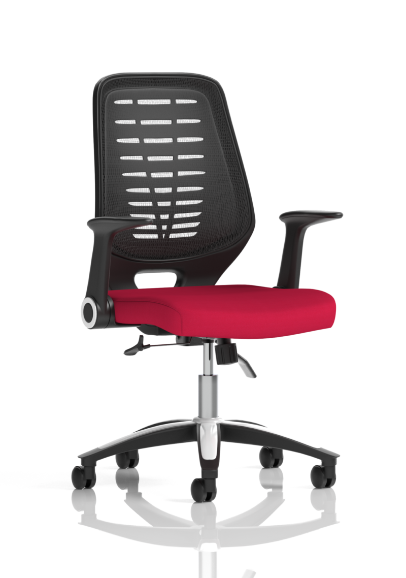 Relay Medium Mesh Back Task Operator Office Chair with Arms - Image 56