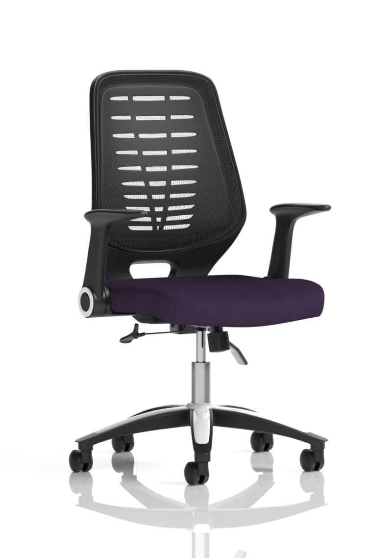 Relay Medium Mesh Back Task Operator Office Chair with Arms - Image 63