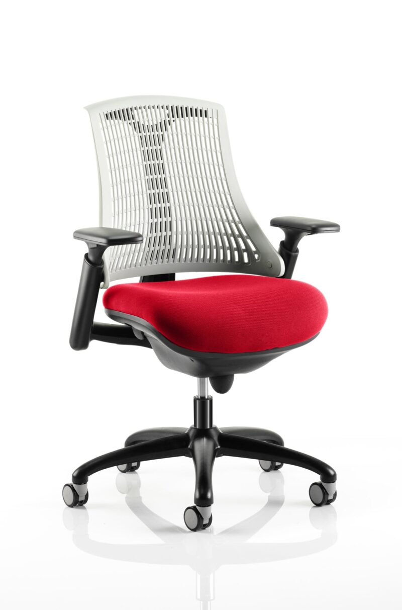 Flex Medium Back Black Frame Task Operator Office Chair with Arms - Image 25