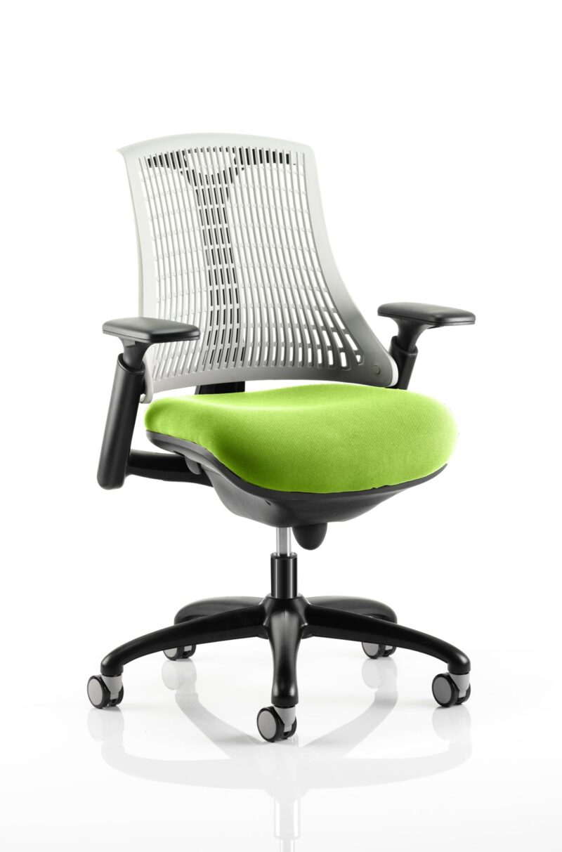 Flex Medium Back Black Frame Task Operator Office Chair with Arms - Image 28