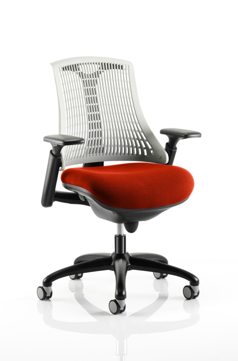 Flex Medium Back Black Frame Task Operator Office Chair with Arms - Image 31