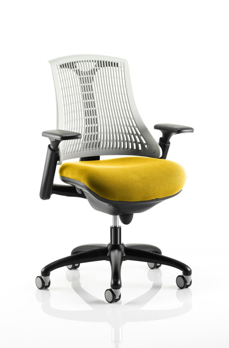 Flex Medium Back Black Frame Task Operator Office Chair with Arms - Image 29