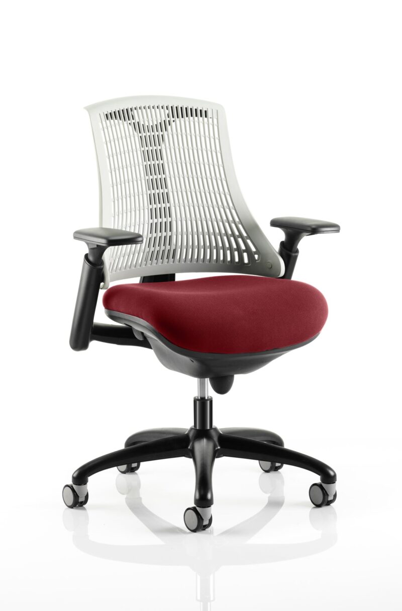 Flex Medium Back Black Frame Task Operator Office Chair with Arms - Image 26