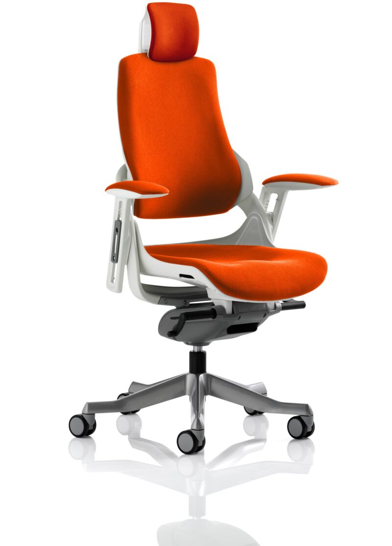 Zure High Back White Shell Executive Office Chair with Arms - Image 57