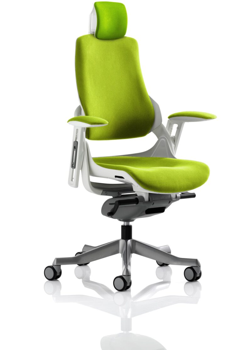 Zure High Back White Shell Executive Office Chair with Arms - Image 58