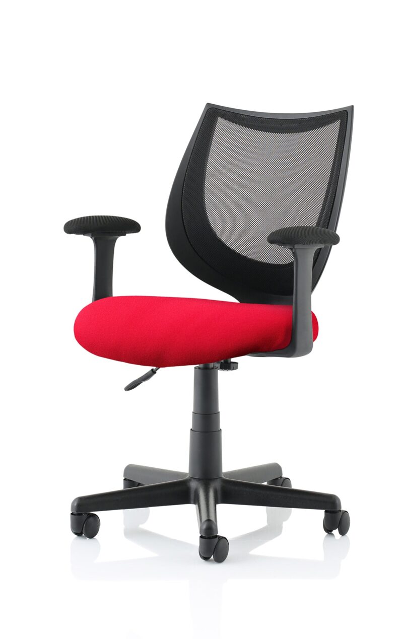 Camden Medium Back Black Mesh Task Operator Office Chair With Arms - Image 6
