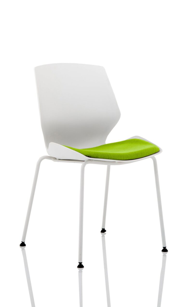 Florence White Frame Fabric Seat Visitor Chair - Image 5