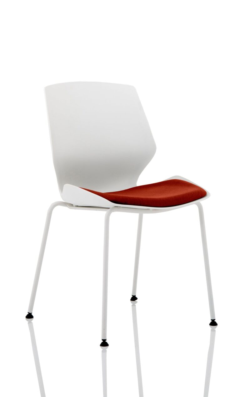 Florence White Frame Fabric Seat Visitor Chair - Image 3