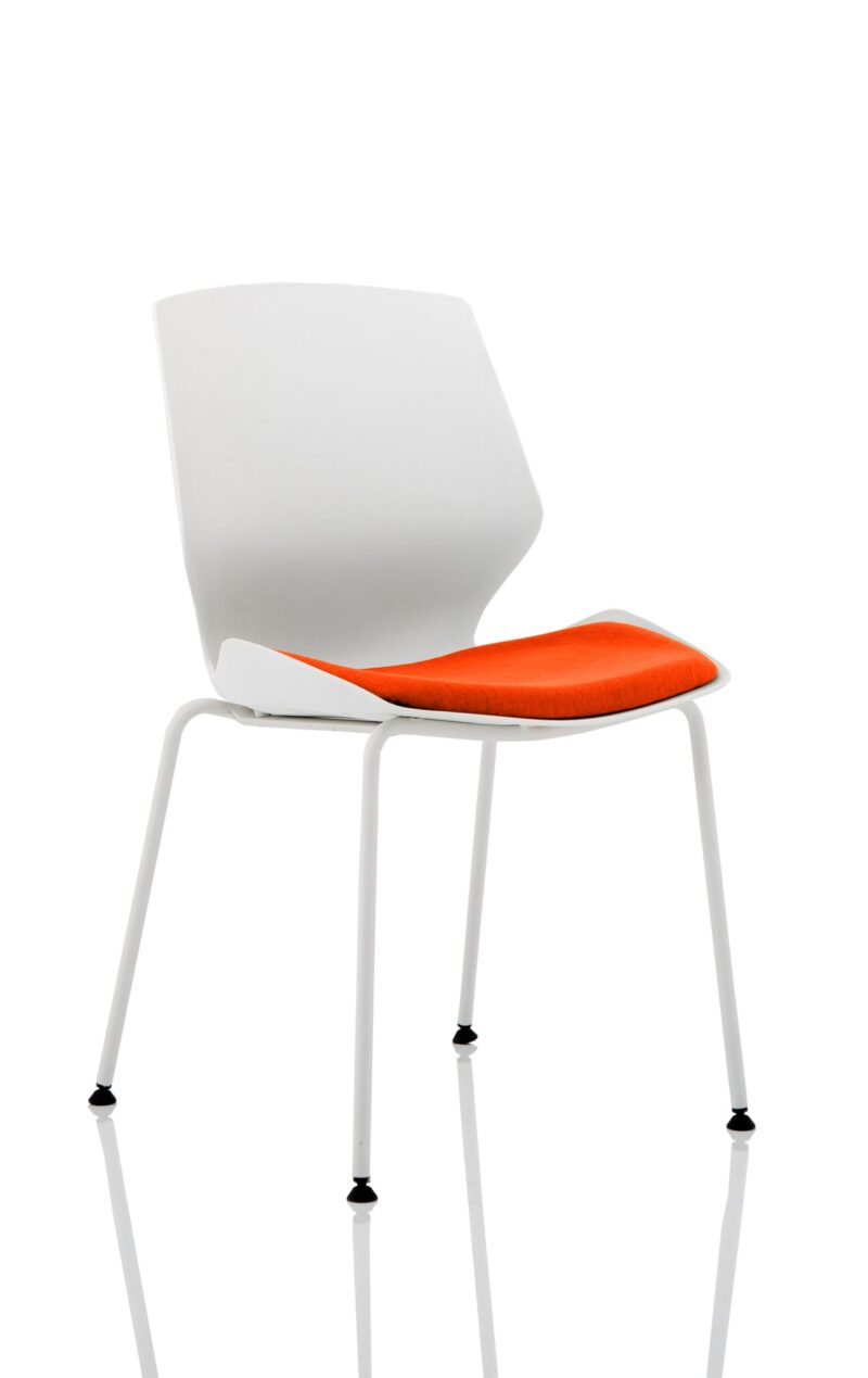 Florence White Frame Fabric Seat Visitor Chair - Image 8