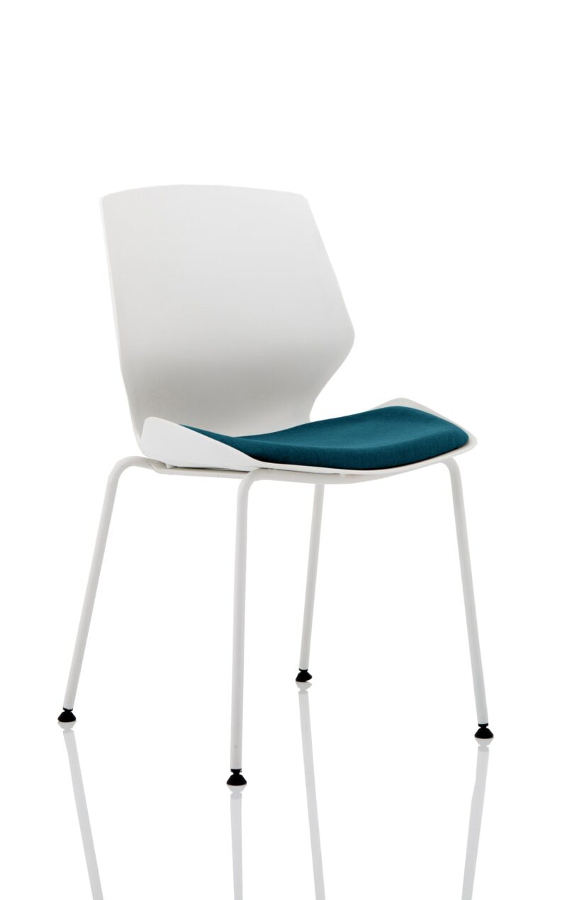 Florence White Frame Fabric Seat Visitor Chair - Image 4