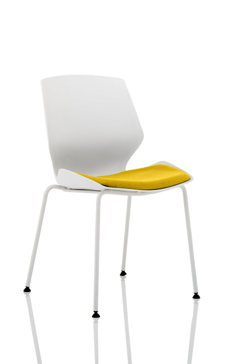 Florence White Frame Fabric Seat Visitor Chair - Image 6