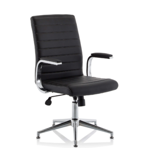 Ezra Medium Back Leather Executive Office Chair with Arms - Image 32