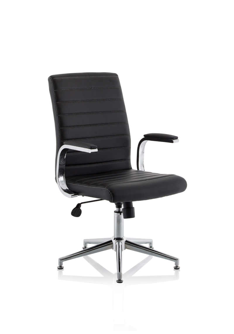 Ezra Medium Back Leather Executive Office Chair with Arms - Image 32