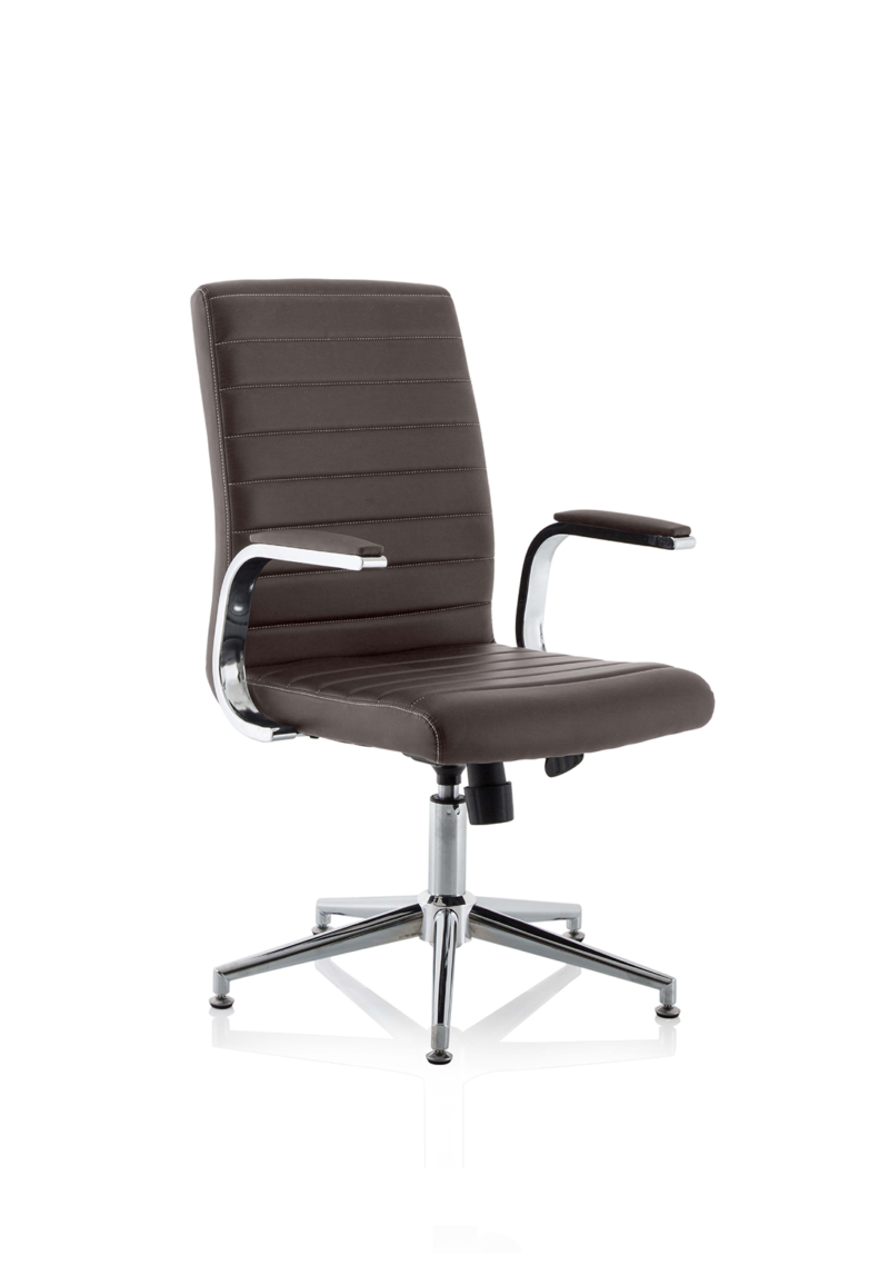 Ezra Medium Back Leather Executive Office Chair with Arms - Image 38