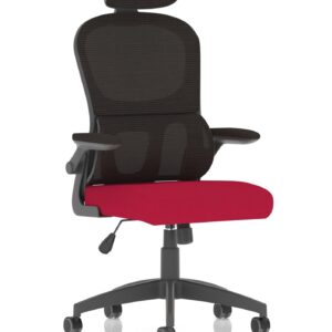 Iris Task Operator Mesh Back Fabric Seat With Headrest - Image 9