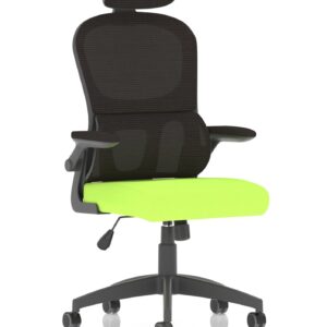 Iris Task Operator Mesh Back Fabric Seat With Headrest - Image 10